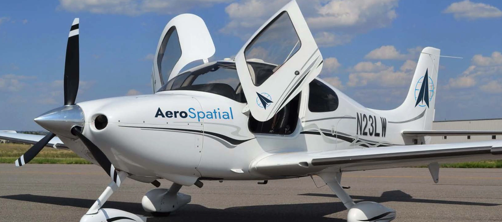 Mock-up photo of an airplane branded with AeroSpatial decals