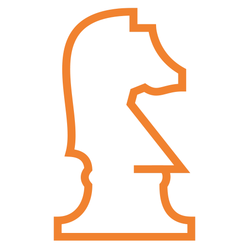 Icon depicting the knight chess piece.